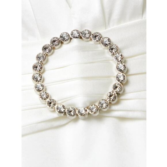 Retrofete Long Sleeve Ivory White Mini Dress Waist Tie Satin Silk Sz Small - Picture 6 of 14